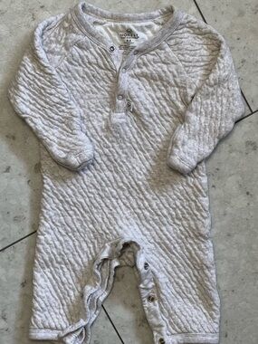 The Honest Company Quilted Light Gray Baby One-Piece